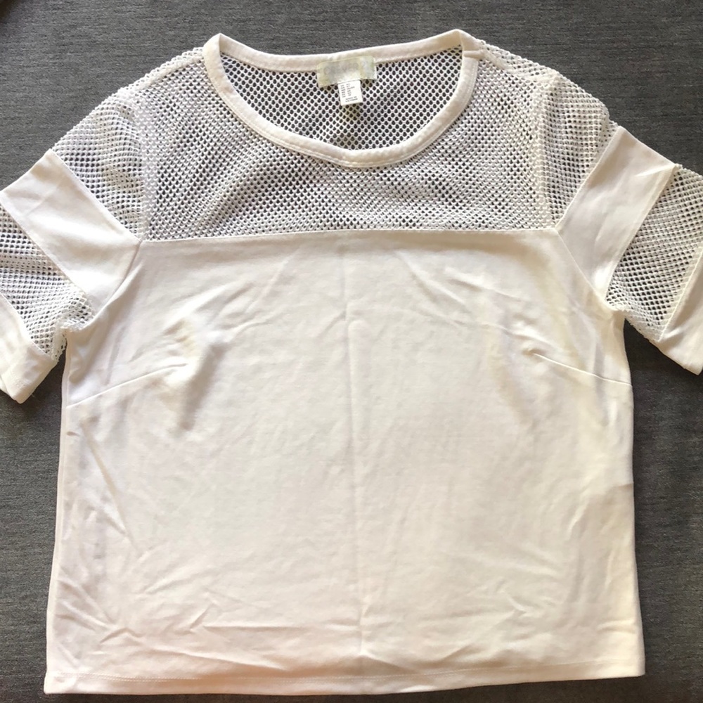 Oversized crop workout top